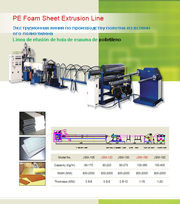 PE Foam Sheet Extrusion Line Made in Korea